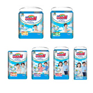 ส่งเคอรี่ กูนน์พรีเมี่ยม กูนน์ฟ้า ซึมซับ 6 แก้ว ห่อใหญ่ซุปเปอร์จัมโบ้ 1 ห่อ goon goo.n ผ้าอ้อม ผ้าอ้อมสำเร็จรูป