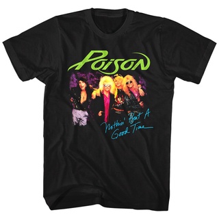 เสื้อยืด พิมพ์ลายอัลบั้มวง Poison Nothin But A Good Time S Band สําหรับผู้ชาย 261403