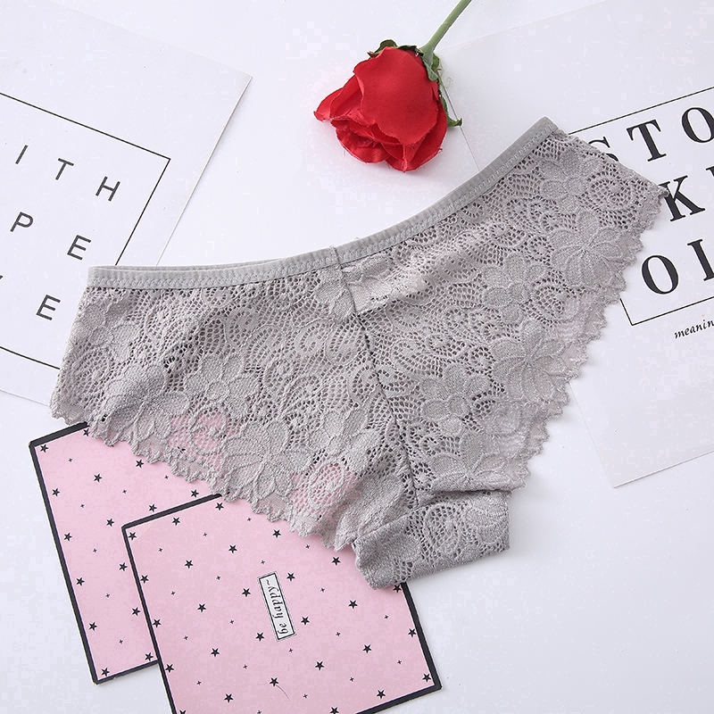 กางเกงชั้นในลูกไม้ เอวต่ำ แบบไร้รอยต่อ เซ็กซี่ สำหรับผู้หญิง - รูปที่ 4