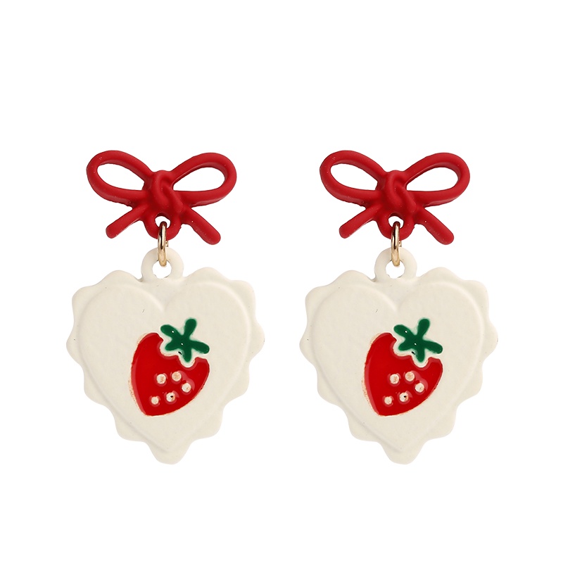 Korean Version Of S925 ต่างหูรูปสตรอเบอร์รี่สไตล์เกาหลีสําหรับผู้หญิง - รูปที่ 4