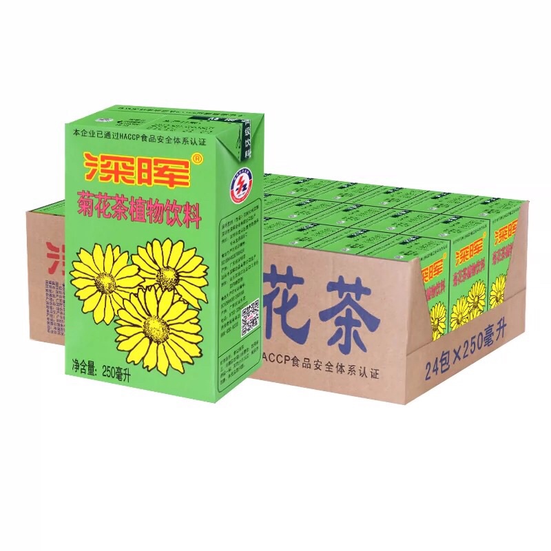 KK14ชาเก๊กฮวย พร้อมดื่ม(深晖菊花茶一件24瓶)250ml*24ขวด ยกลัง #พร้อมส่งชาดอกเก๊กฮวยมีกลิ่นที่หอมรสชาตินุ่