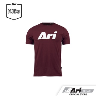 ARI KIDS SIGNATURE LIFESTYLE TEE - BURGUNDY/WHITE/WHITE เสื้อยืด อาริ คิดส์ ซิกเนเจอร์ สีเบอร์กันดี