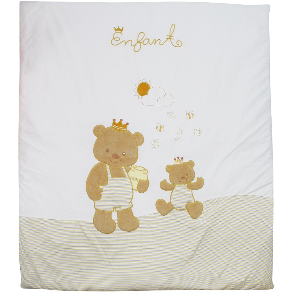 ENFANT ผ้าห่ม สีครีม ริ้วเหลืองน้ำเงิน 90 × 100 ซม.