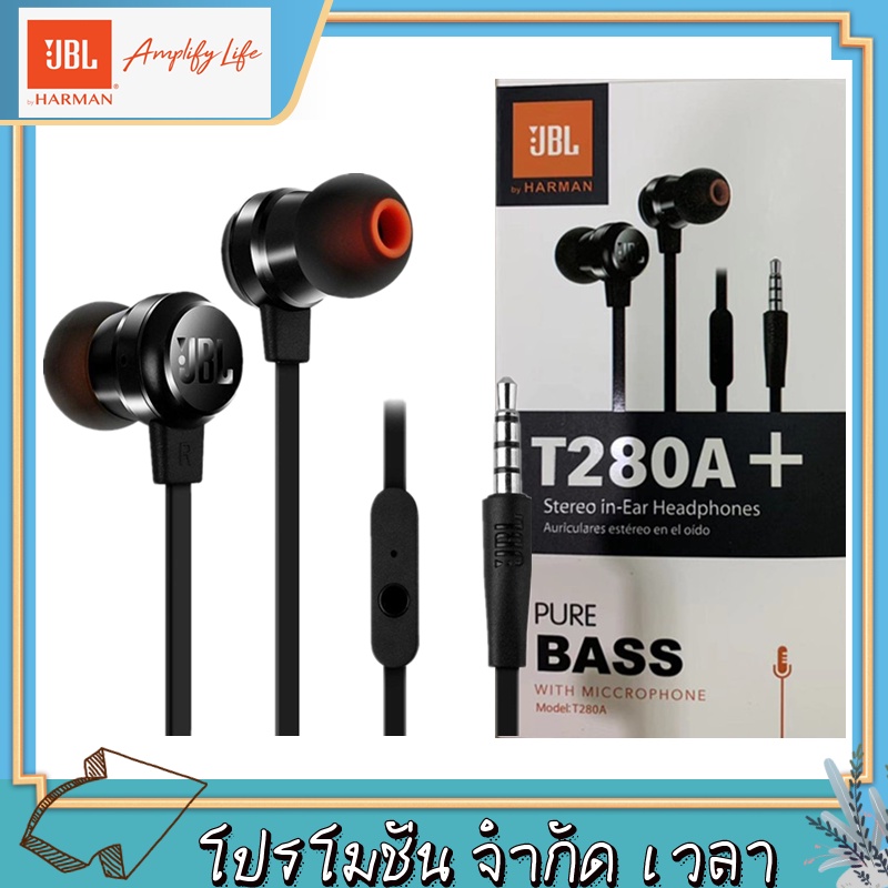 T280A หูฟังชนิดใส่ในหูJBL 3.5mm Headset พร้อมไมโครโฟนjbl Earbuds C150SI C100SI T110 C200SI t280ไดนามิกสำหรับ IOS/Android