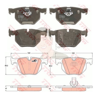 GDB1727 ผ้าเบรค-หลัง(TRW) (เนื้อผ้า COTEC) BMW new series 5 -520d, 520i, 523i, 525i, 530d, 530i (E60)