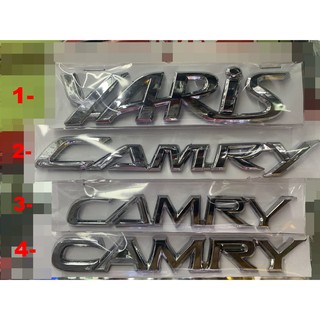 TOYOTA YARIS CAMRY โลโก้ อักษร Logo Badge สีเงิน พลาสติก ABS กาว 3M กระโปงท้าย รุ่น ย๊่ห้อ