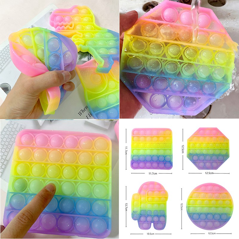 Rtส่งจากไทย ของเล่นกดปุ่ม pop itถูกๆ pop it สายรุ้ง รูปที่ 4