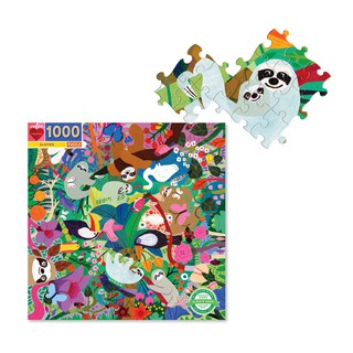 eeBoo Sloths 1000 Piece Puzzle - จิ๊กซอว์รูปสลอธท่ามกลางธรรมชาติ แบบ 1000 ชิ้น