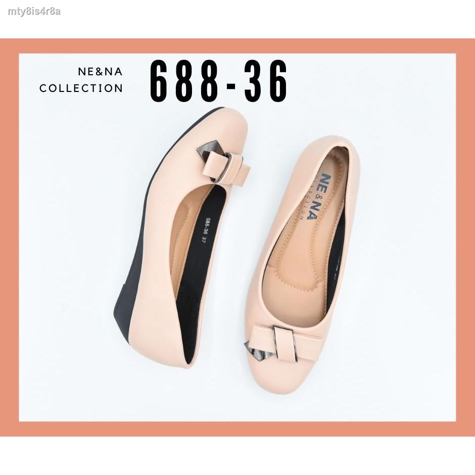 2021รองเท้าเเฟชั่นผู้หญิงเเบบคัชชูส้นเตี้ย No. 688-36 NE&amp;NA Collection Shoes