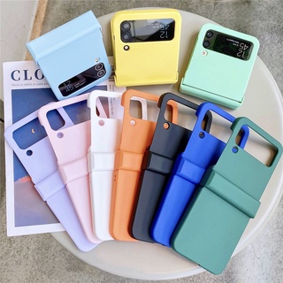 เคสโทรศัพท์มือถือ PC แข็ง กันกระแทก แต่งกลิตเตอร์ สีแคนดี้ สําหรับ Samsung Galaxy Z Flip 3 5G Flip 3 Zlip 4