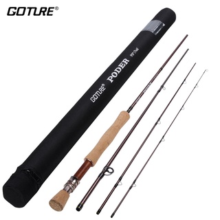 Goture Fly Fishing Rod คันเบ็ดตกปลา เบ็ดตกปลา คันเบ็ดตกปลาพร้อมกระเป๋า 4 ท่อน 2.7 เมตร อุปกรณ์ตกปลา จัดส่งจากไทย