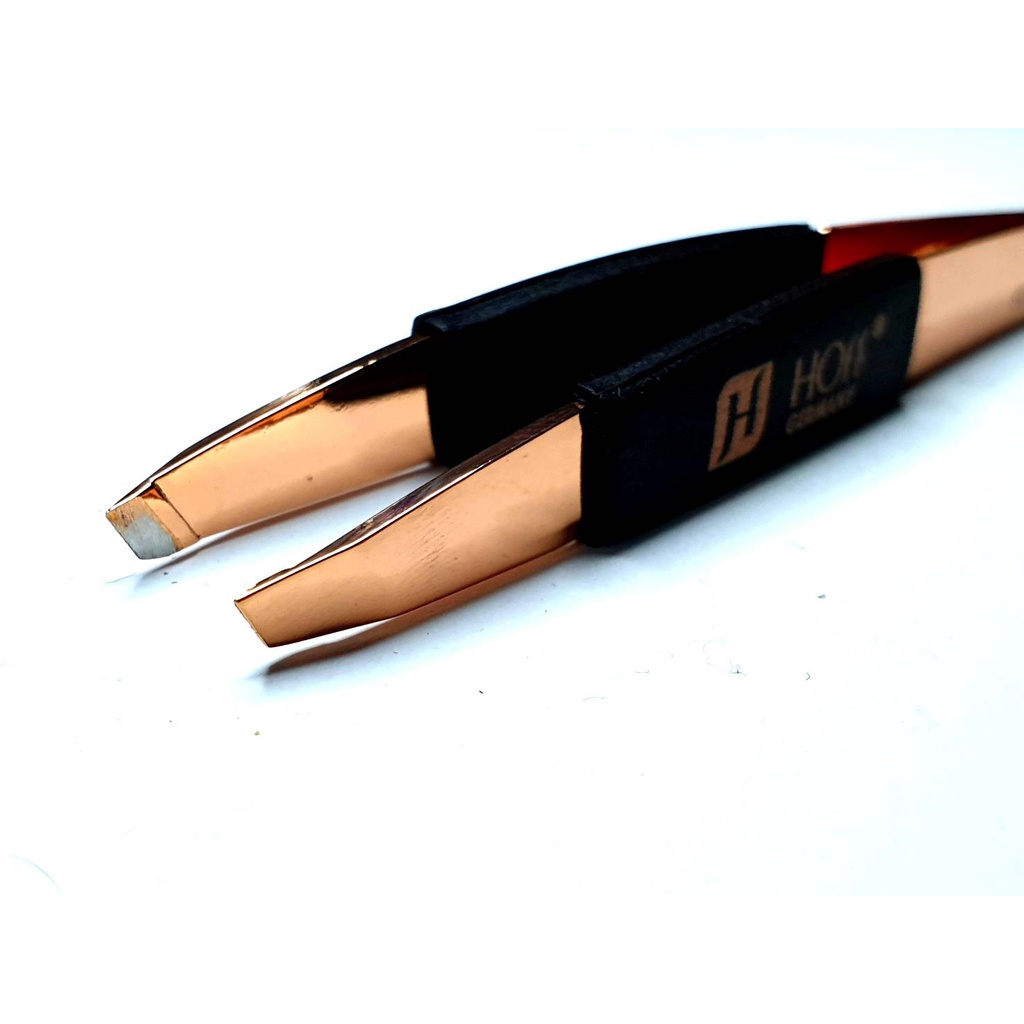 FLASH SALE! แหนบ สแตนเลส ของแท้ Hoff ฮอฟ เยอรมัน HP805 ใช้งานถนัด แนบสนิท สี โรสโกลด์ Stainless Tweezer Germany