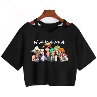 เสื้อครอปท็อป ลายการ์ตูนอนิเมะ One Piece Luffy สไตล์ญี่ปุ่น ฮาราจูกุ สําหรับผู้หญิง และผู้ชาย