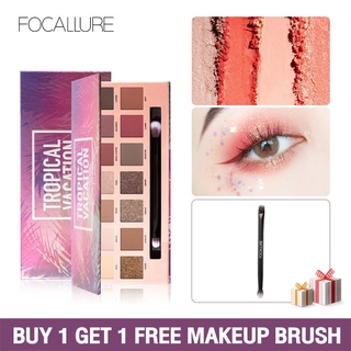 Focallure พาเลตอายแชโดว์แต่งหน้าเนื้อแมตต์ชิมเมอร์กลิตเตอร์ 14 สีพร้อมแปรง