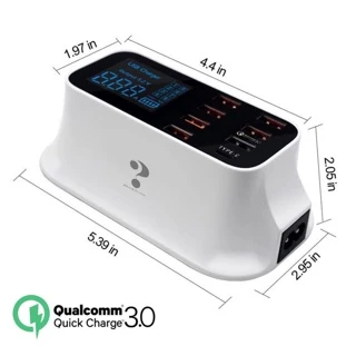 Quick Charge 3.0 สมาร์ท USB+Type-C 8Port จอแสดงผลLed Fast Charging Station โทรศัพท์มือถือ USB ch