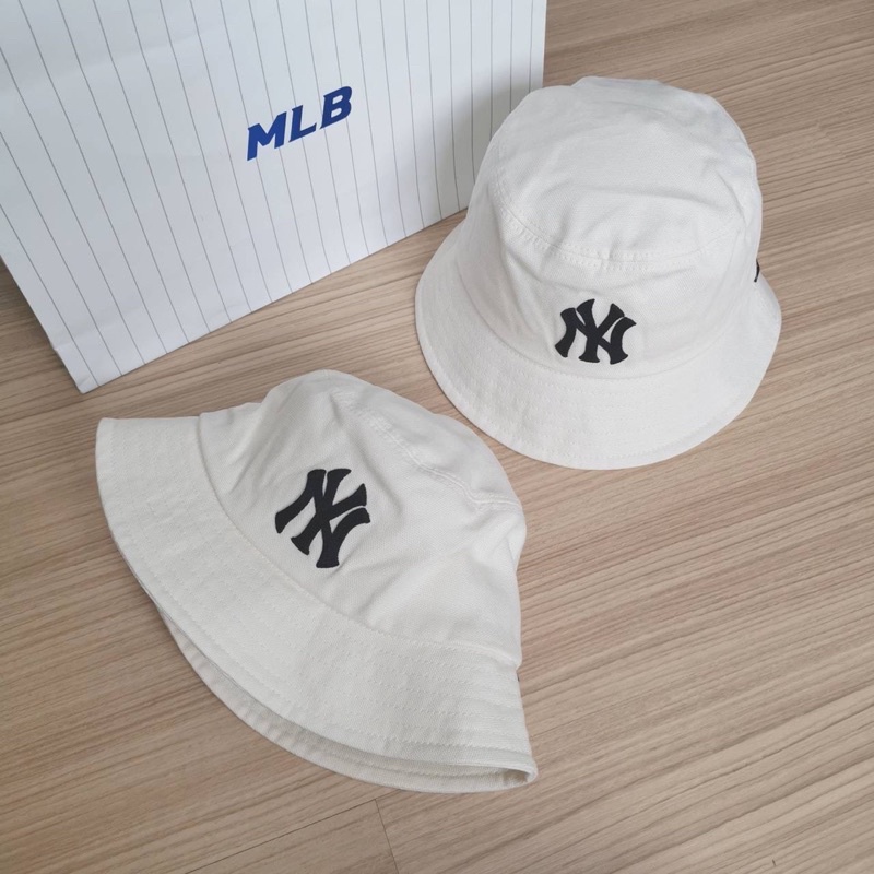 พร้อมส่ง MLB Oxford Bucket Hat หมวกปีก logo NY #4