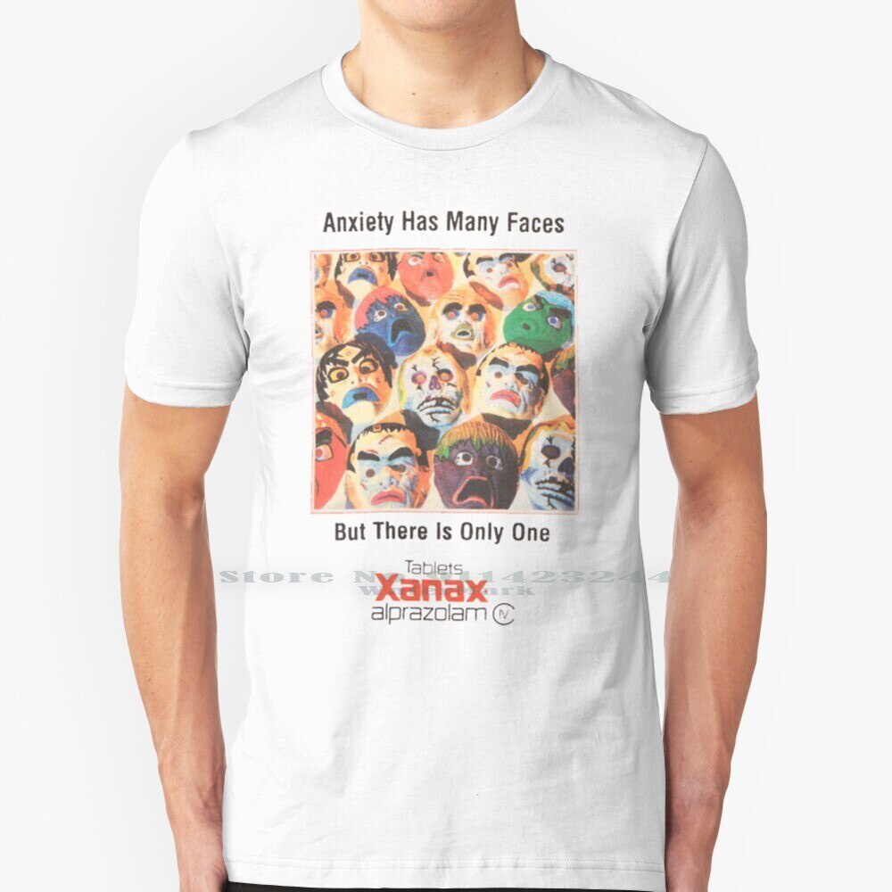 [COD]เสื้อยืดผ้าฝ้าย พิมพ์ลาย Xanax Has Many Faces Pure Xanax Anxiety Memes Tumblr สไตล์วินเทจ สร้าง