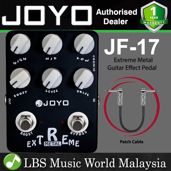 Joyo JF-17 Extreme Metal Distortion Effect Pedal 3 Band EQ และ Low Mid High Gain Boost (JF17 JF 17)