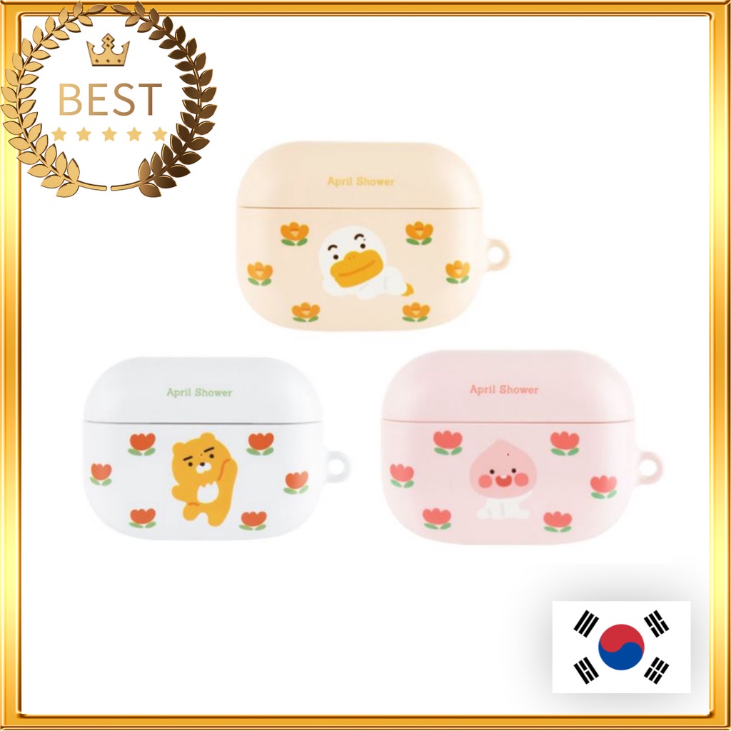 [KAKAO FRIENDS] April Shower Flower Compatible With AirPods Pro Hard Case Ryan Apeach│Cute Characters Case Compatible With Airpods Pro│Flower Pattern Compatible With Airpods Pro เอพีช และ ไรอัน