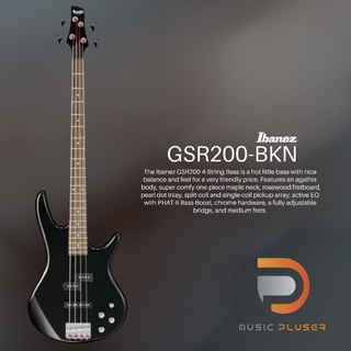 Ibanez GSR200 BK กีต้าร์เบสไฟฟ้าสายพันธ์ดี มากับ Poplar body ฟิงเกอร์บอร์ด Jatoba  22 Freะ พร้อมประกัน,เซ็ทอัพก่อนส่งฟรี