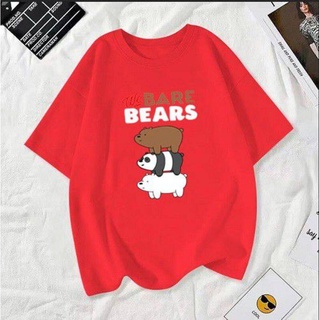 เสื้อยืดแขนสั้นพิมพ์ลาย We Bare Bears สำหรับเด็ก อินเทรนด์ เสื้อยืดผ้าฝ้ายแท้