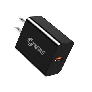 OWIRE หัวชาร์จ Fast Charger QC3.0 black 18W iPhone /Android Wall Charger