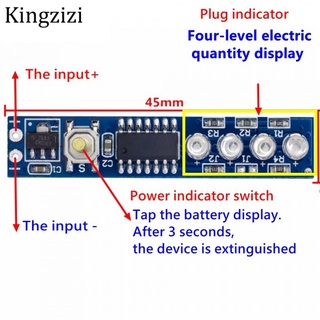 บอร์ดแสดงระดับพลังงานแบตเตอรี่ลิเธียม 1S 2S 3S 4S จอแสดงผล LED สําหรับแบตเตอรี่ลิเธียม 18650 DIY