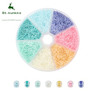 ลูกปัดแก้ว สีพื้น ขนาดเล็ก สำหรับทำเครื่องประดับ ขนาด 2 มม. 6300 ชิ้น