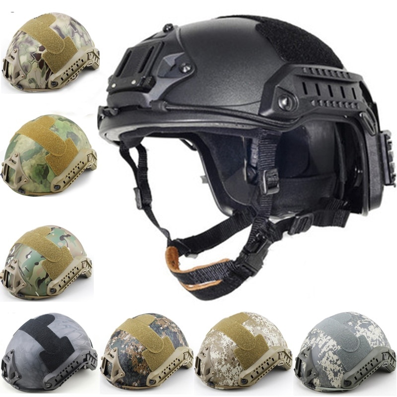Black Simways Airsoft Helmet MH Style Fast Tactical with Visor Goggles 