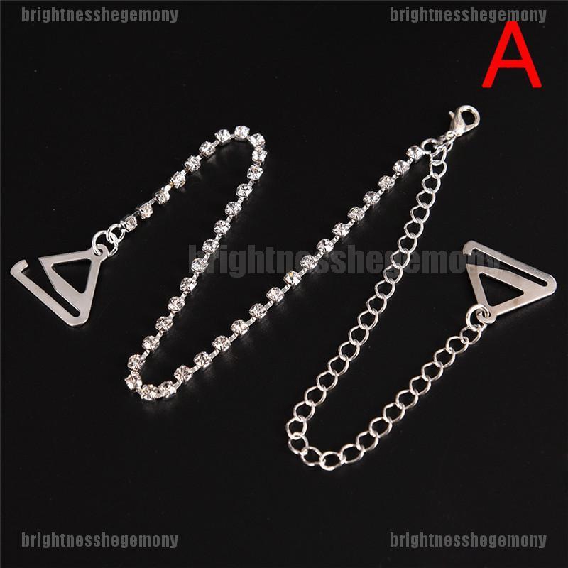 thro Women 1Set 12Row Clear Crystal Rhinestone Metal Bra Straps