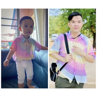 Sale ‼️ เสื้อเชิ้ตคู่มัดย้อม ด.ช-นาย คุณพ่อ-คุณลูก👨🏻‍🦱👦🏻