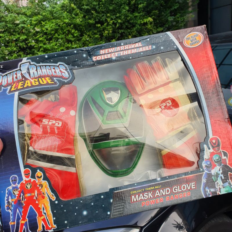 SPD POWER RANGER Mask and Glove พาวเวอร์เรนเจอร์ หน้ากาก สีเขียว และ