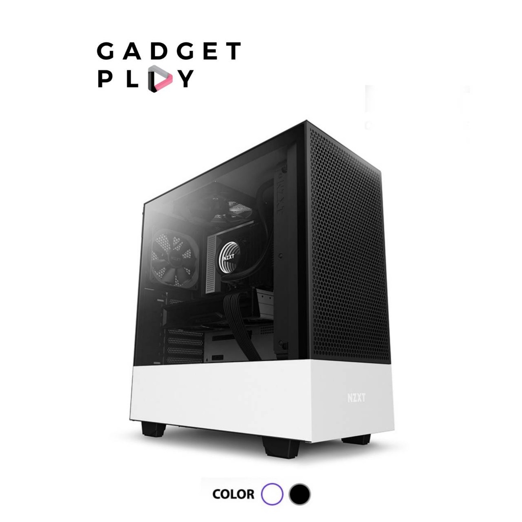 [กรุงเทพฯ ด่วน 1 ชั่วโมง]  NZXT H510 FLOW WHITE / BLACK - COMPACT MID-TOWER CASE - ประกันไทย