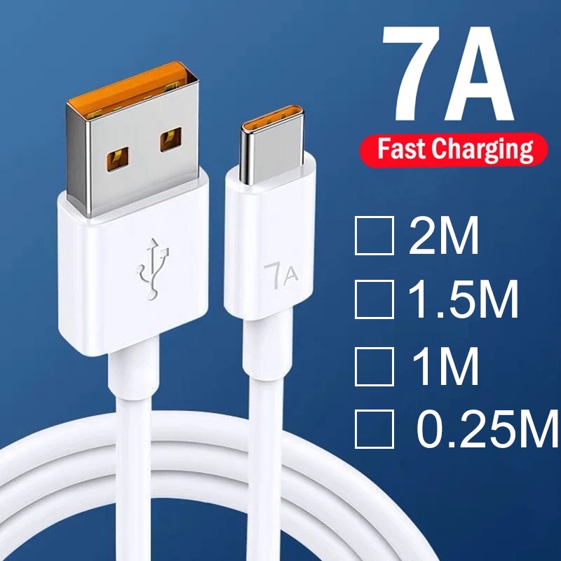 7A Type C สายชาร์จเร็ว / สายชาร์จ USB Super-Fast / สายชาร์จข้อมูลเครื่องชาร์จ 0.25-2M