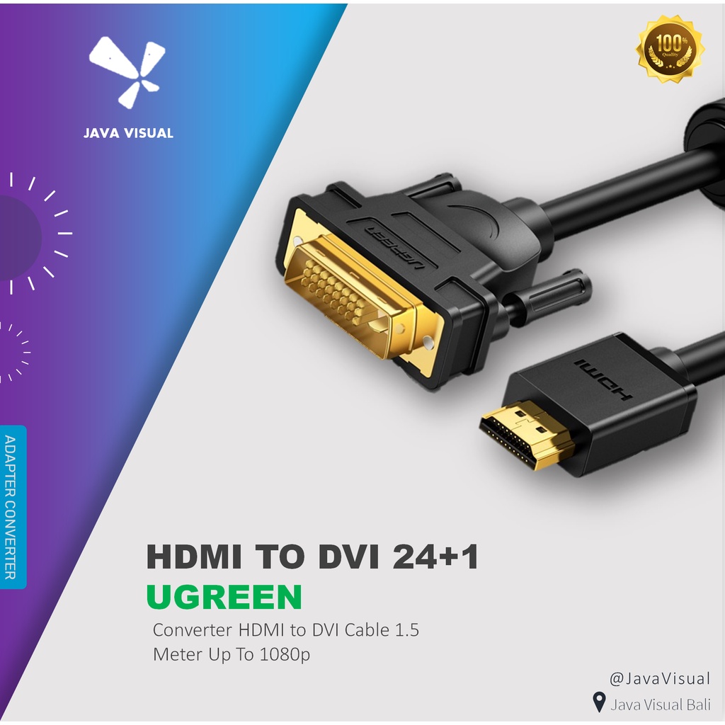 [JaVis] สาย HDMI TO DVI 24+1 1.5M UGREEN
