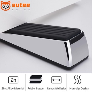 SUER Home Office Door Stopper Zinc Alloy Wedge Wind Dust Blocker Wall Protector Children Safety Removable Guard Rubber/Multicolor