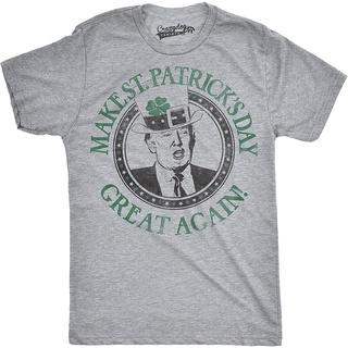 เสื้อยืด พิมพ์ลาย Make Saint Patricks Day Great Again Donald Trump แฟชั่นฤดูร้อน สําหรับผู้ชาย