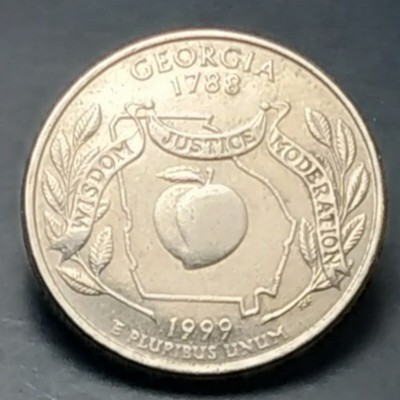 สหรัฐอเมริกา (USA), ปี 1999, 25 Cents, รัฐจอร์เจีย (Georgia),  ชุด 50 รัฐของประเทศสหรัฐอเมริกา