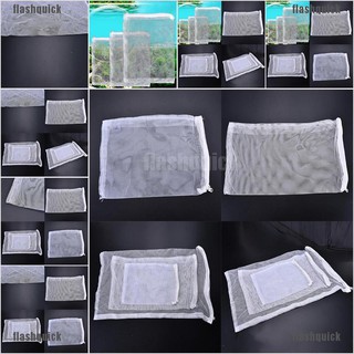 flashquick 5x Aquarium Filter ZIPPED Net Mesh Bag Fish Tank zip Filter Bags