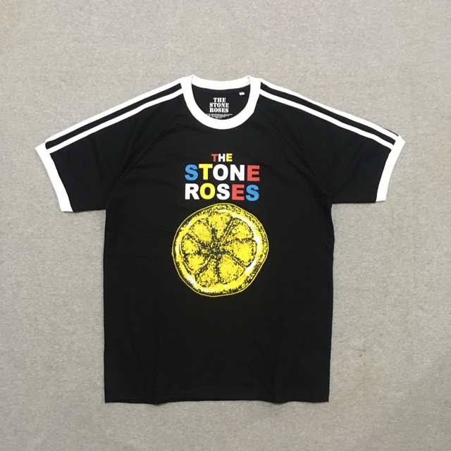 เสื้อยืด Stone Roses 3 Stripes - สีดํา