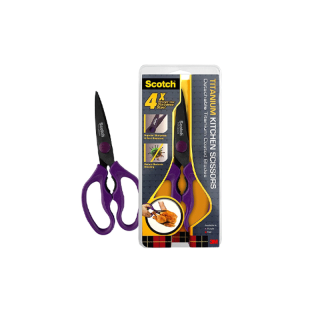 สก๊อตช์™ กรรไกรสำหรับงานครัว รุ่นไทเทเนียมถอดล้างได้ ด้ามสีม่วง สำหรับตัดเนื้อสุก Scotch™ Titanium Detachable Purple Scissors for Cooked Meat