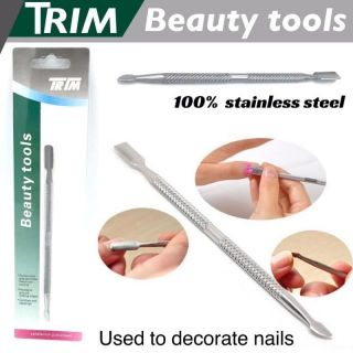 Trim Beauty tools ที่แซะเล็บสแตนเลส 2 ห้ว สแตนเลสแท้ ขูดเล็บทำความสะอาดเล็บ ราคา60 บาท