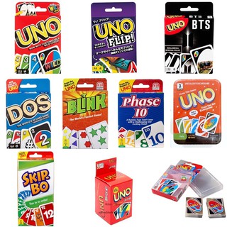 mega toys การ์ดเกม U-n-o Flip Dos  Phase 10 SKip BO Blink อู โน การ์ด การ์ด อู โน อูโน พลาสติก