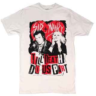 เสื้อยืดอินเทรนด์ผู้ชายอินเทรนด์ผู้หญิงเสื้อยืด พิมพ์ลาย Seditonaries Sid And Nancy Till Death Do Us สําหรับผู้ชายS-3XL