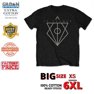 [S-5XL] Gildan เสื้อยืดแขนสั้น ผ้าฝ้าย พิมพ์ลายโลโก้ In Flames Jesterhead โอเวอร์ไซซ์ Xs-5XL 6XL สําหรับผู้ชาย