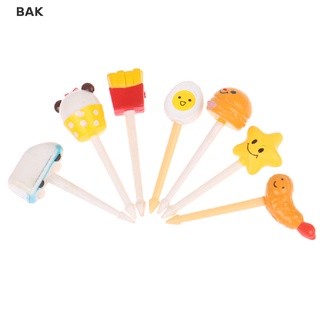 Bak ไม้จิ้มฟัน ลายการ์ตูนสัตว์ เค้ก ผลไม้ เบนโตะ สุ่มสี 5 ชิ้น