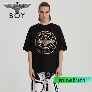 เสื้อยืดลําลองสําหรับผู้ชายแขนสั้นคอกลมพิมพ์ลาย boy london b 202 nc 40302