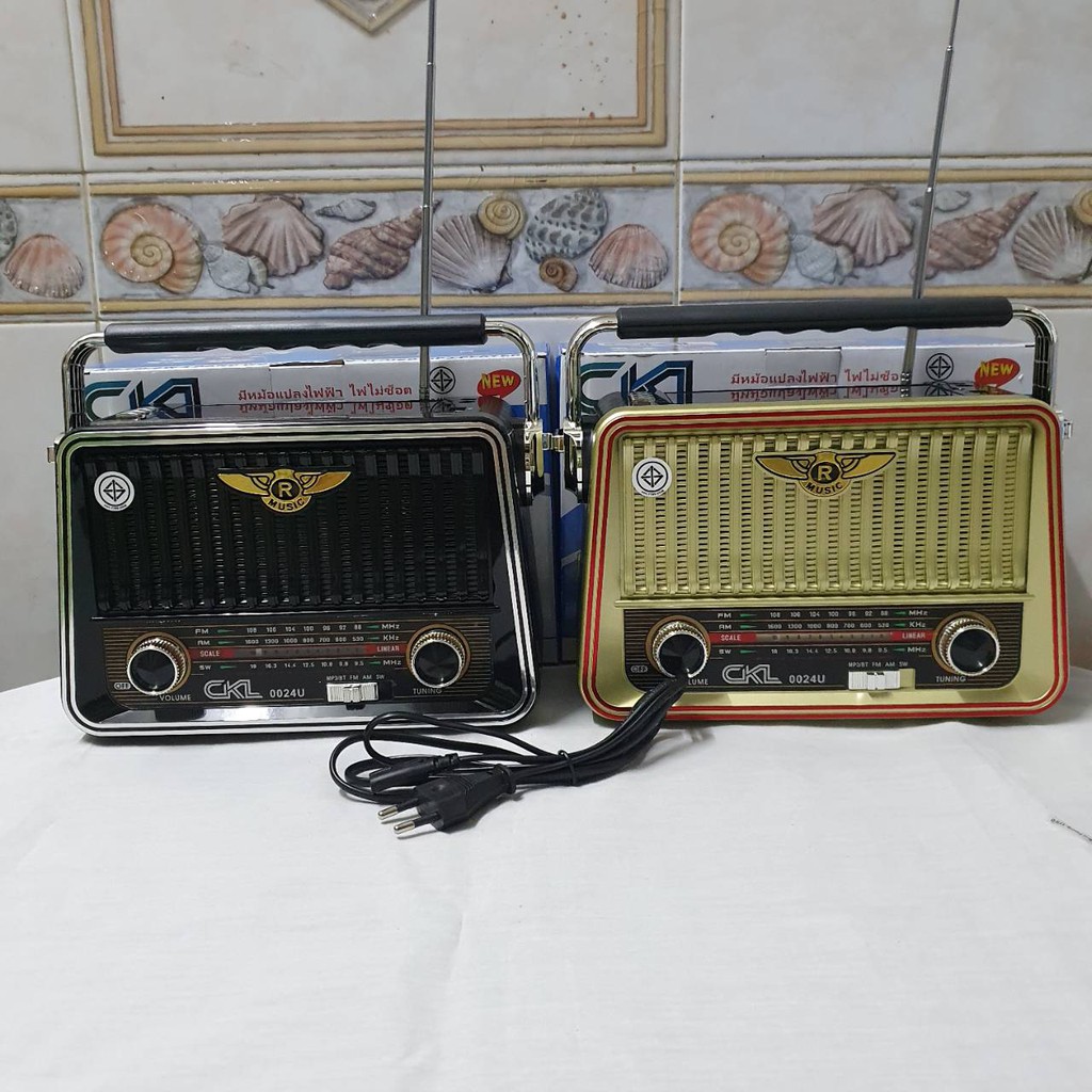 CKL-0024U วิทยุ ลายคลาสสิค บรูทูธได้FM AM/USB / MP3 /SDCARD วิทยุชาร์จโซล่า/ไฟบ้านได้