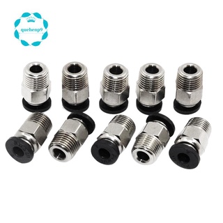 Pc4-M10 Male Straight Pneumatic Pefe Tube Push For E3D-V6 Fitting Connector Bowden Extruder 3D Printer (Pack Of 10Pcs)