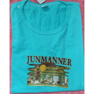 เสื้อยือดแขนสั้น สีฟ้า สกีนลายJuamanner